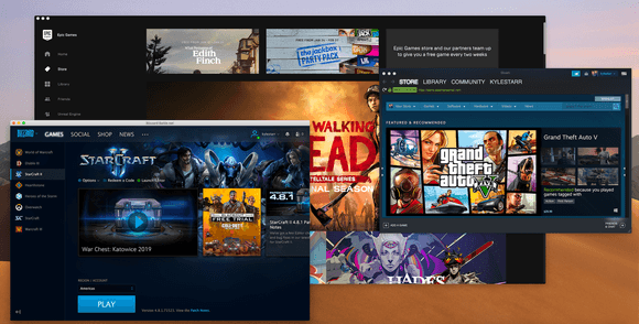 Snapshot of macOS gaming launchers on January 21, 2019